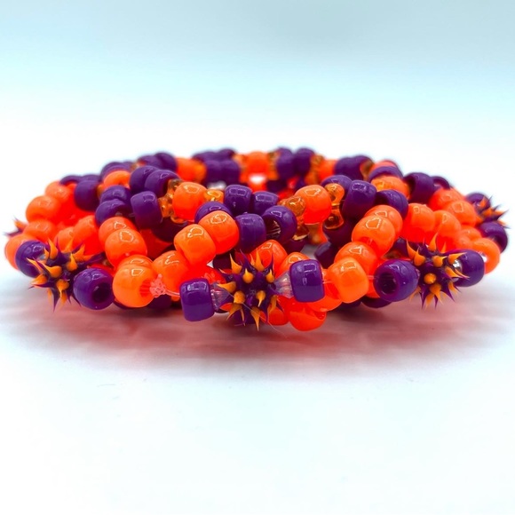 💜🧡 “Spike Protein” UFO Kandi Cuff 🧡💜 - Picture 4 of 5
